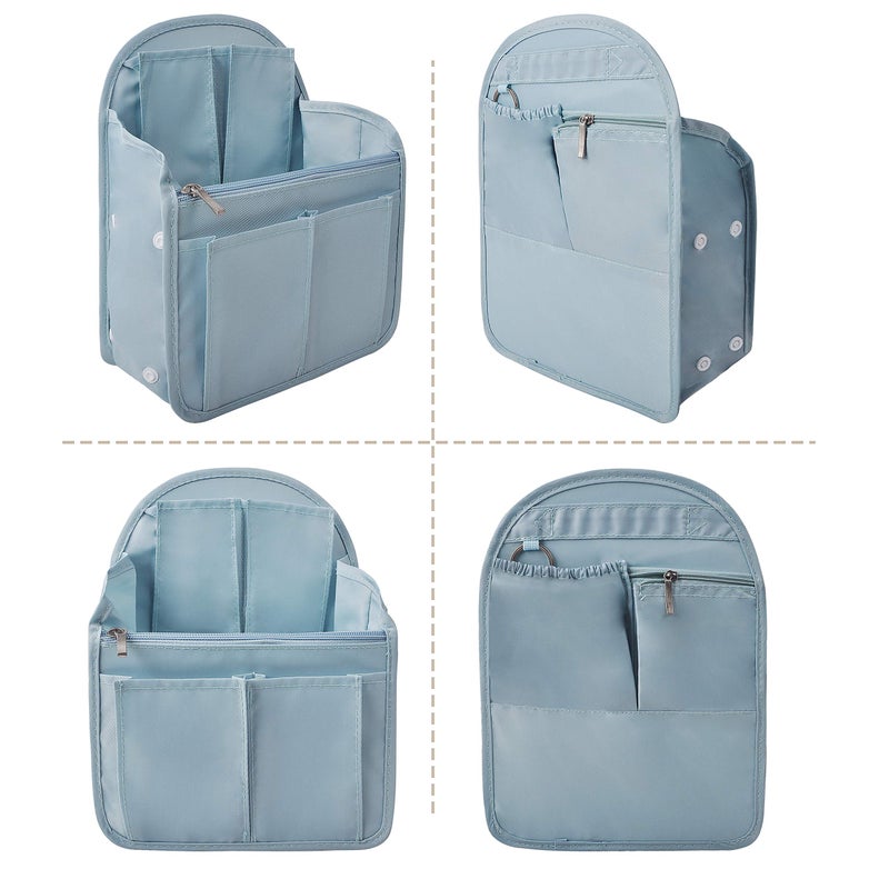 Vercord Backpack Organizer Insert Liner Hanging Travel Bag in Bag with Many Pockets Light Blue Medium - Image 5